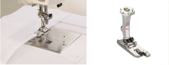 Pied presseur ourleur plat