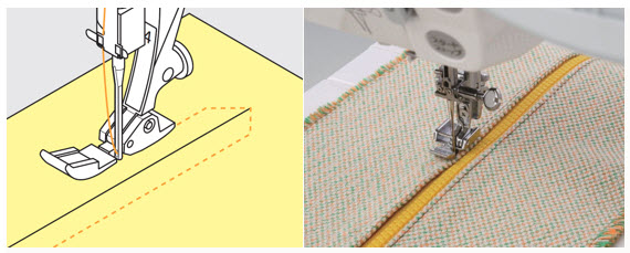 Pied presseur fermeture à glissière