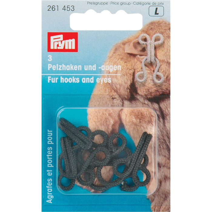 Agrafes et portes (3) pour fourrures noires Prym Agrafes et portes (3) pour fourrures noires Prym