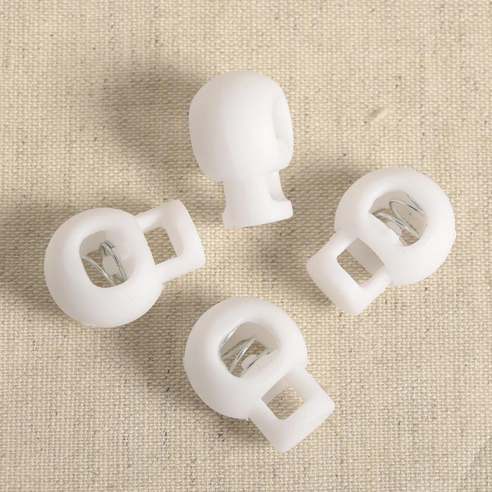 Arrêt de cordon 18x23mm Blanc - Lot de 4 Arrêt de cordon 18x23mm Blanc - Lot de 4
