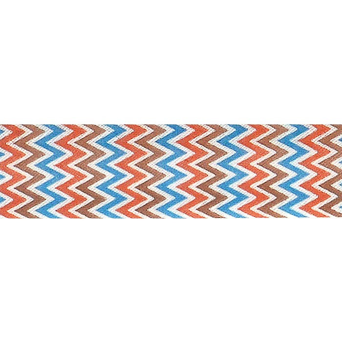 Biais bleu orange brun 20mm au mètre Biais bleu orange brun 20mm au mètre