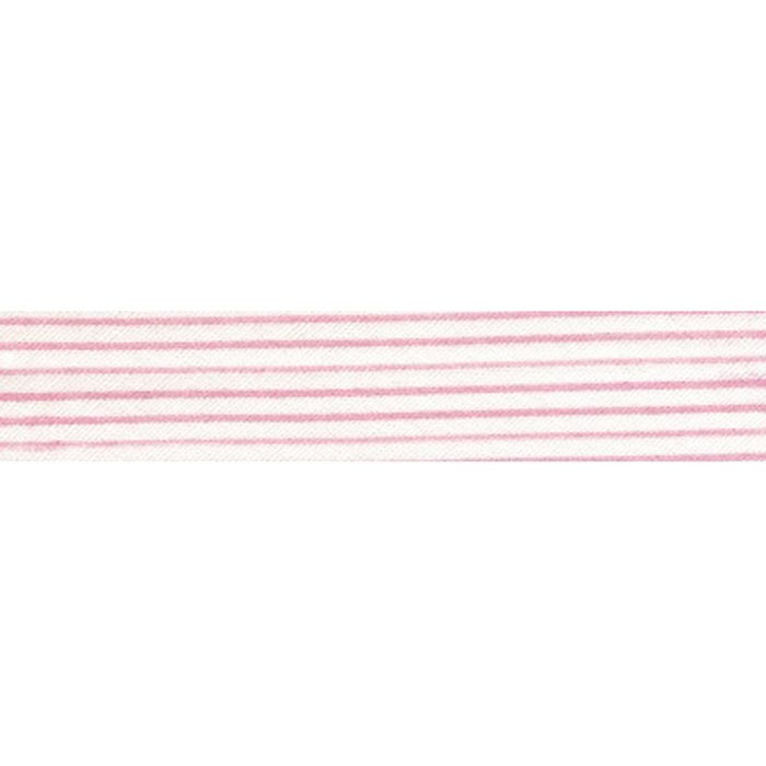 Biais double pli ligné rose 20mm au mètre Biais double pli ligné rose 20mm au mètre