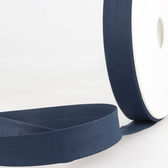 Biais étroit 20mm bleu marine au mètre Biais étroit 20mm bleu marine au mètre