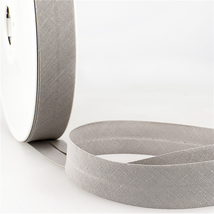 Biais étroit 20mm gris au mètre Biais étroit 20mm gris au mètre