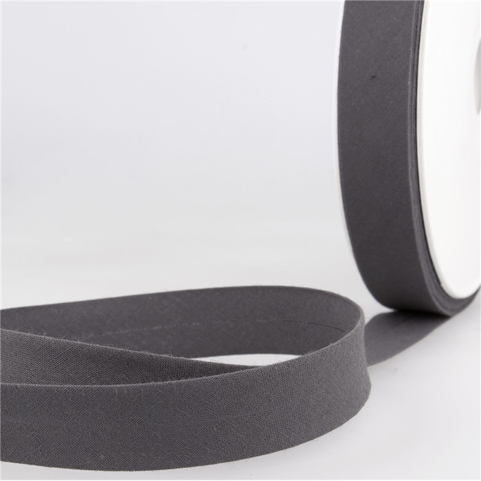 Biais étroit 20mm gris foncé au mètre Biais étroit 20mm gris foncé au mètre