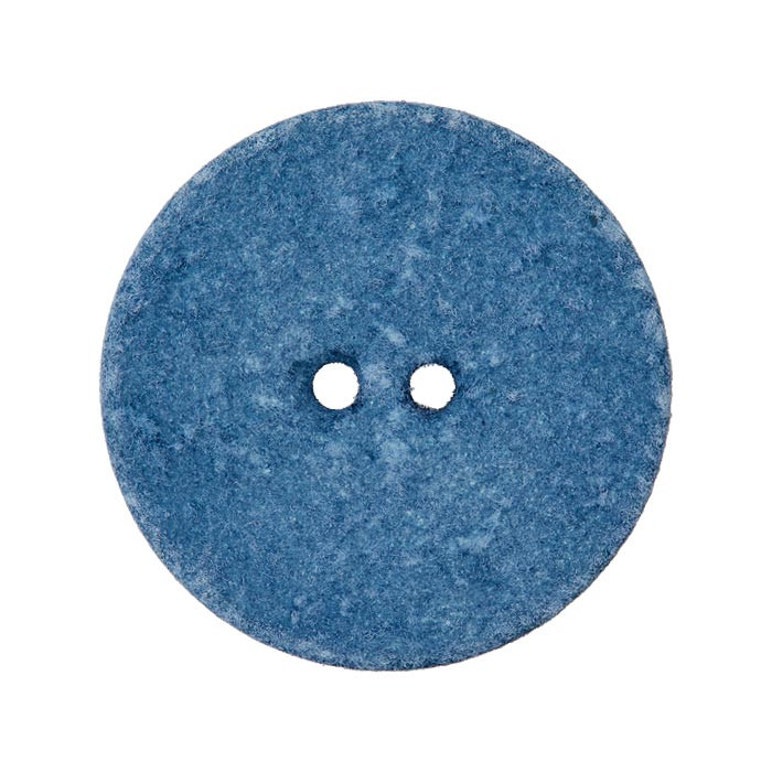 Bouton 2 trous coton/pol. recyclé bleu Bouton 2 trous coton/pol. recyclé bleu