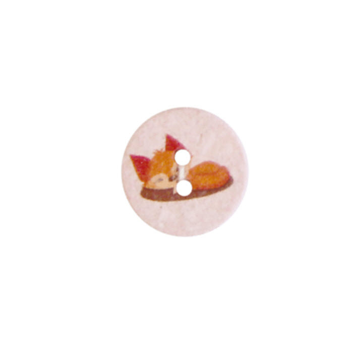 Bouton 2 trous recyclé 15mm "Renard" Bouton 2 trous recyclé 15mm "Renard"