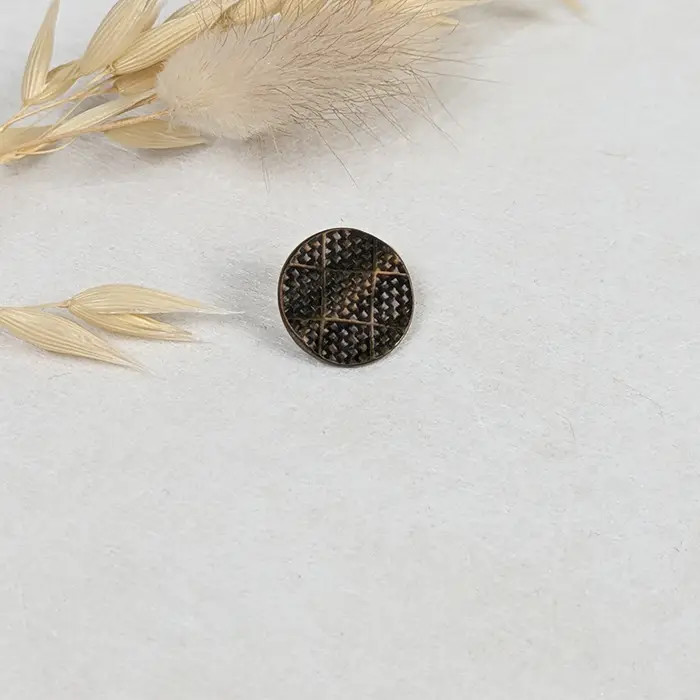 Bouton métal quadrillé bronze 15mm Bouton métal quadrillé bronze 15mm