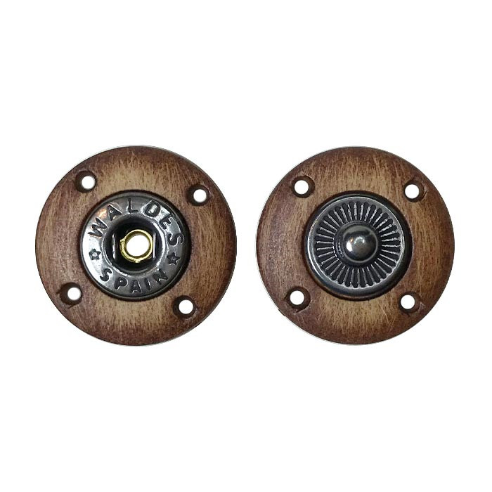 Bouton pression 25mm effet bois Bouton pression 25mm effet bois
