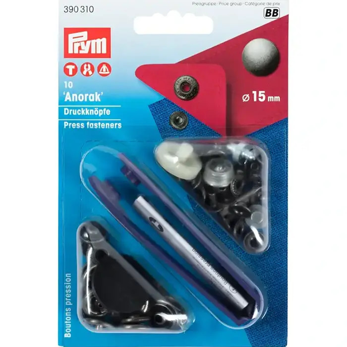 Boutons pression anorak 15mm acier antique Prym Boutons pression anorak 15mm acier antique Prym