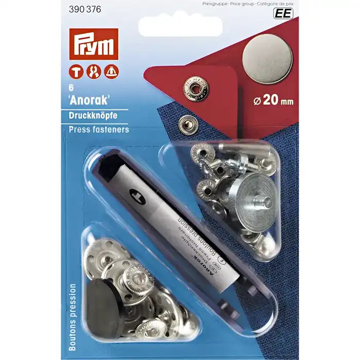 Boutons pression Anorak 20mm Acier antique Prym Boutons pression Anorak 20mm Acier antique Prym