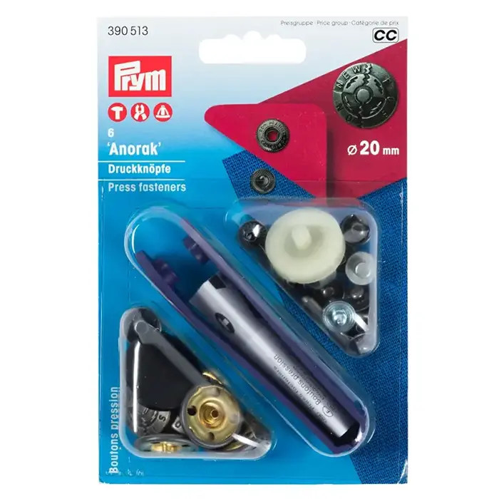 Boutons pression Anorak 20mm Argent antique Boutons pression Anorak 20mm Argent antique