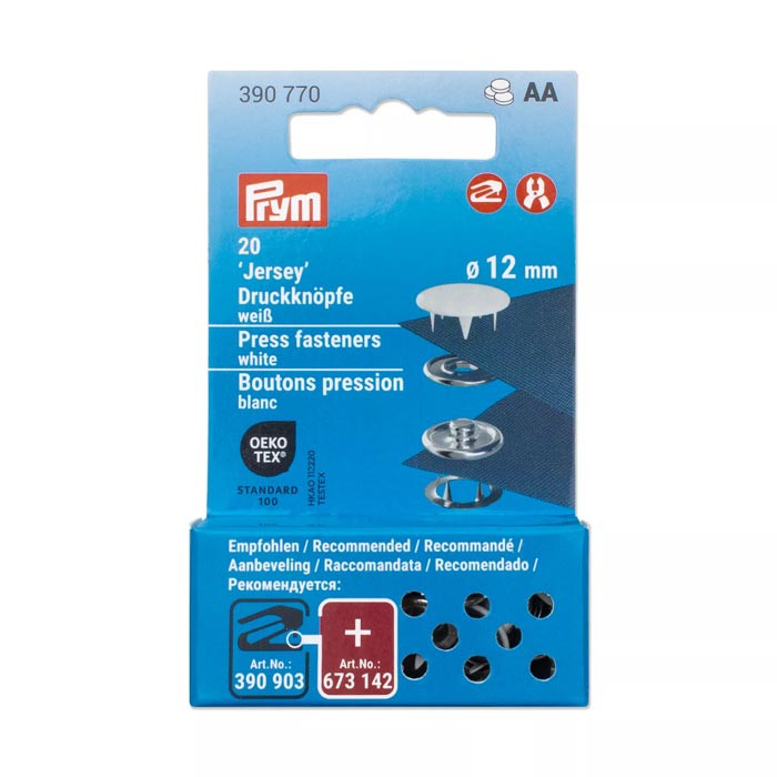 Boutons pression Jersey 12mm blanc Prym Boutons pression Jersey 12mm blanc Prym