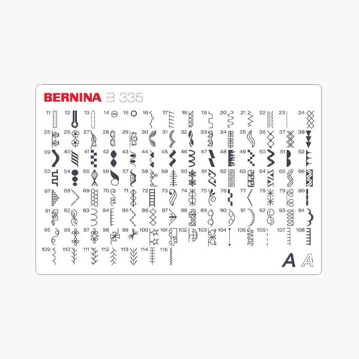 Carte des points Bernina B335 Carte des points Bernina B335