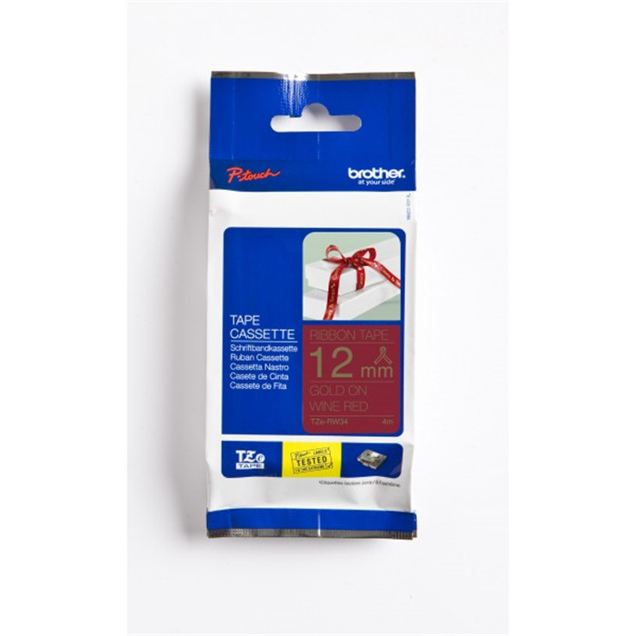 Cartouche Ruban textile - Doré/Rouge 4m BROTHER Cartouche Ruban textile - Doré/Rouge 4m BROTHER