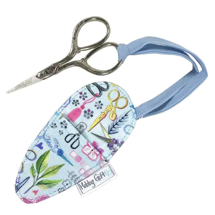 Ciseaux de broderie avec étui en tissu - Motif couture Ciseaux de broderie avec étui en tissu - Motif couture