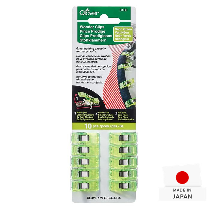 Clips (10) prodige vert néon Clover Clips (10) prodige vert néon Clover