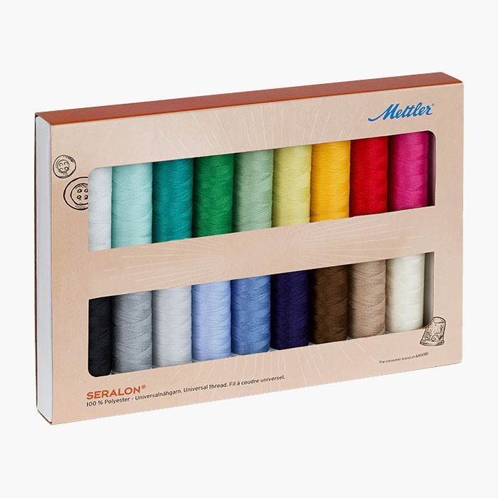 Coffret 18 bobines polyester 200m Mettler Seralon n°100 Coffret 18 bobines polyester 200m Mettler Seralon n°100