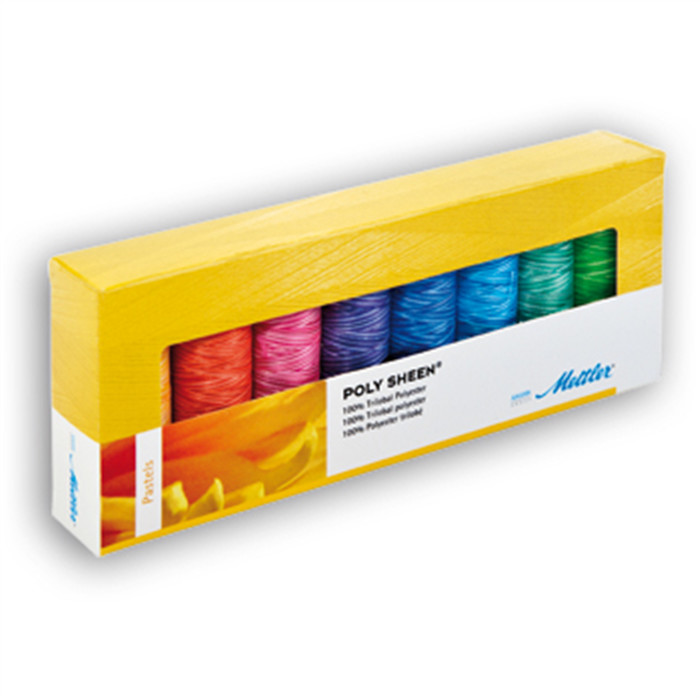 Coffret bobines 8 x 200m Polyester 40 Pastels Coffret bobines 8 x 200m Polyester 40 Pastels
