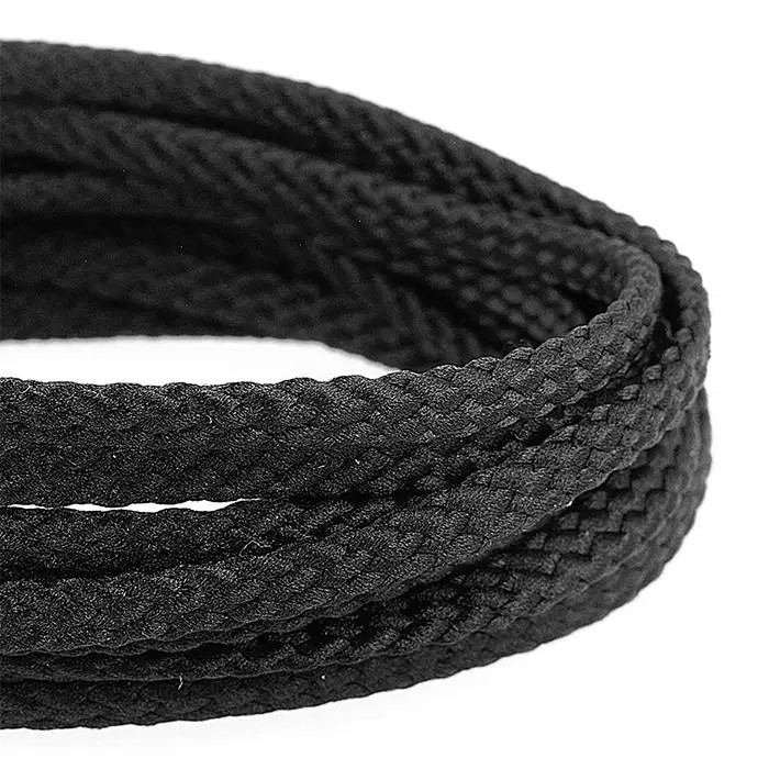 Cordon 5mm en polyester - Noir au mètre Cordon 5mm en polyester - Noir au mètre