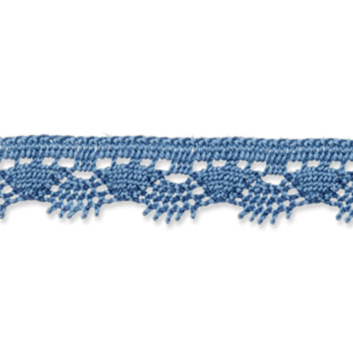 Dentelle au fuseau bleu 12mm au mètre Dentelle au fuseau bleu 12mm au mètre