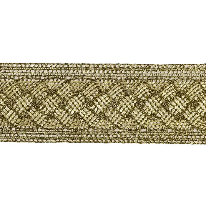Dentelle tressée 50mm or au mètre Dentelle tressée 50mm or au mètre