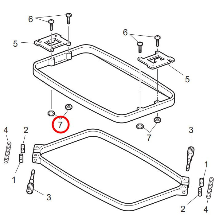 Ecrou M4 cadre à broder PR Ecrou M4 cadre à broder PR
