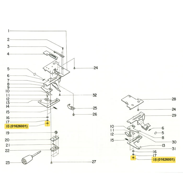 Ecrou pour vis de réglage Silver Reed SRP60N Ecrou pour vis de réglage Silver Reed SRP60N