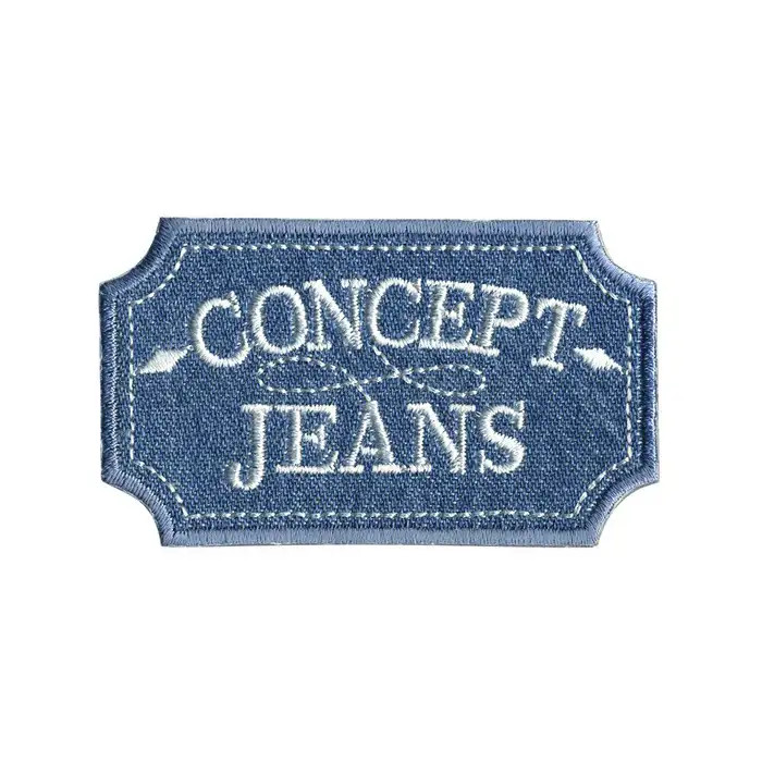 Écusson brodé thermocollant Concept jeans bleu Écusson brodé thermocollant Concept jeans bleu