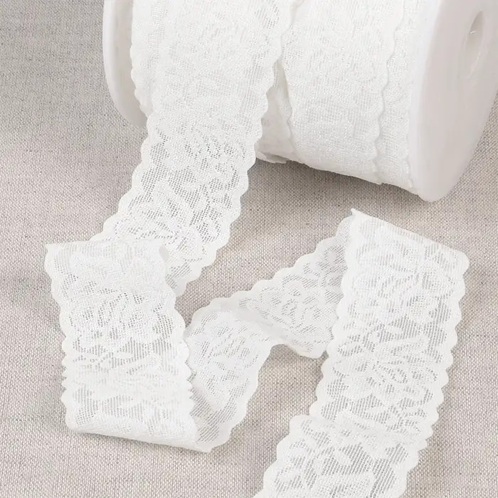 Elastique lingerie façon dentelle blanche 30mm /m Elastique lingerie façon dentelle blanche 30mm /m