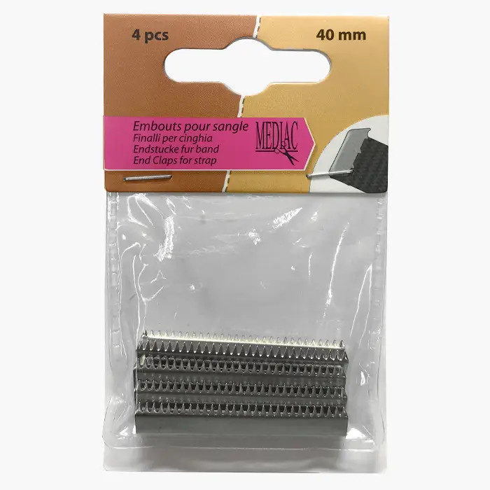 Embouts (4) 40mm pour sangle argentés Embouts (4) 40mm pour sangle argentés