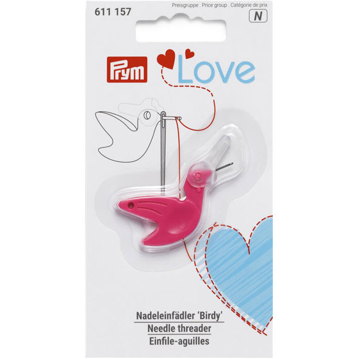 Enfileur d'aiguille rose "Birdy" Prym Enfileur d'aiguille rose "Birdy" Prym