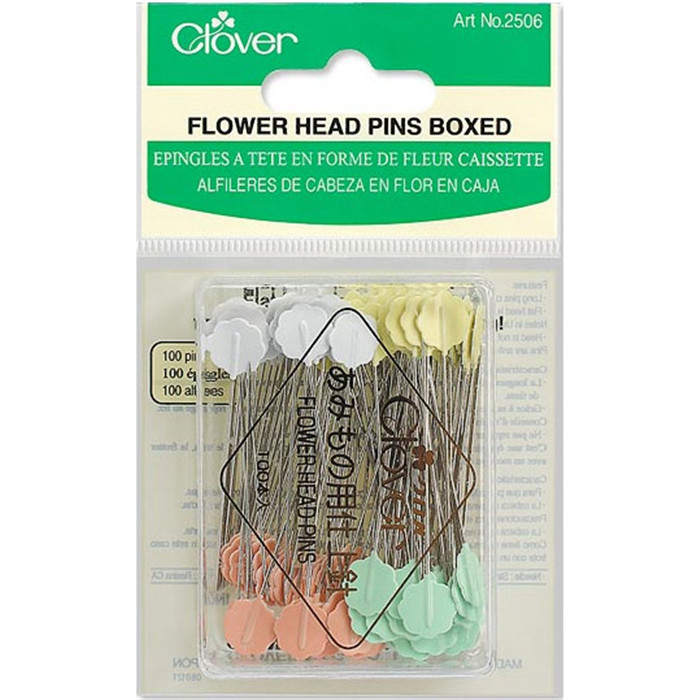 Epingles (100) à tête fleur 54mm Clover Epingles (100) à tête fleur 54mm Clover