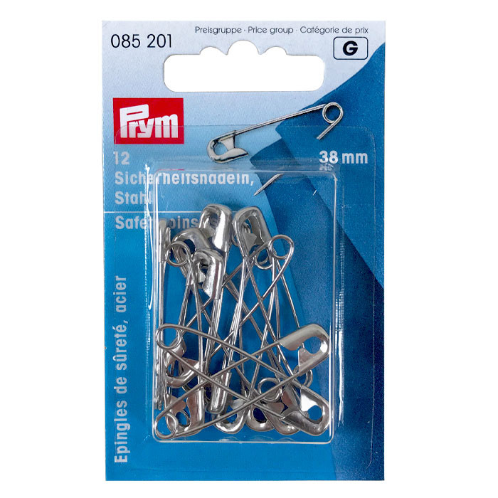 Épingles de sûreté en acier 38mm argent Épingles de sûreté en acier 38mm argent