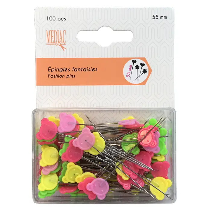 Épingles fantaisie Ours 55mm (100 pièces) Épingles fantaisie Ours 55mm (100 pièces)
