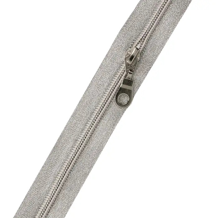 Fermeture spirale métal et curseur argent au mètre Fermeture spirale métal et curseur argent au mètre