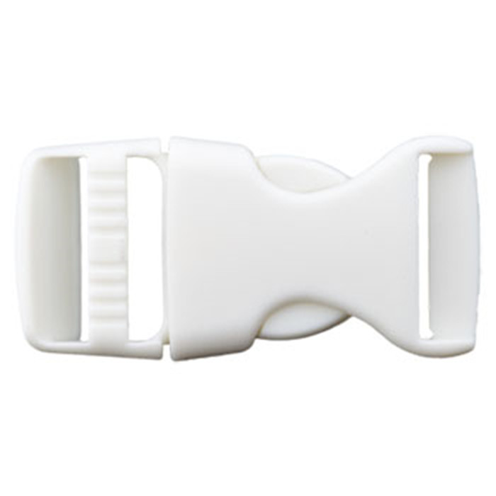 Fermoir sac à dos polyester 25mm blanc Fermoir sac à dos polyester 25mm blanc