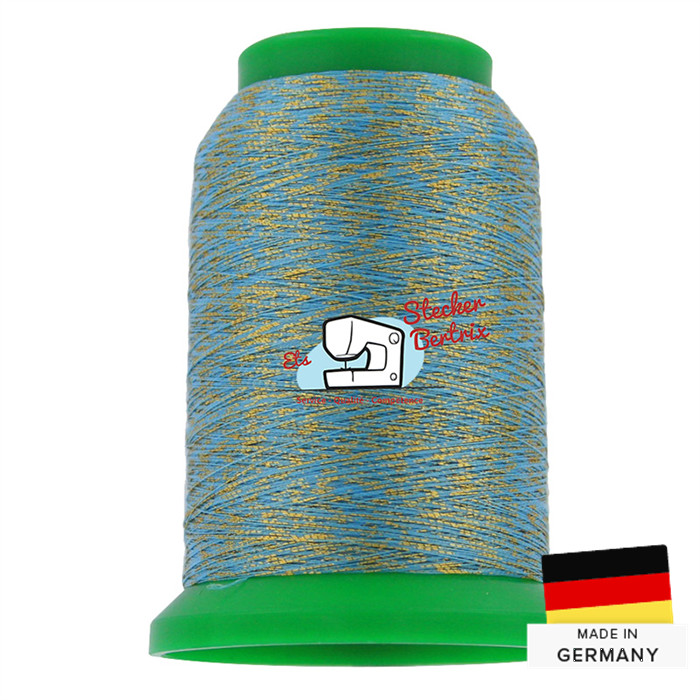 Fil à broder Isamet 40 1000m 9963 Turquoise/Or Fil à broder Isamet 40 1000m 9963 Turquoise/Or