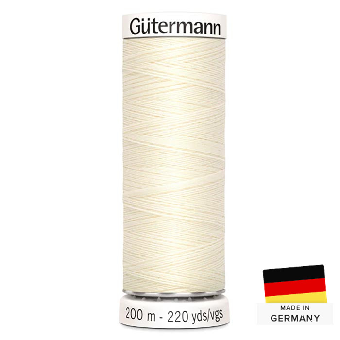 Fil à coudre Gutermann Polyester 200m 001 Blanc Cassé Fil à coudre Gutermann Polyester 200m 001 Blanc Cassé