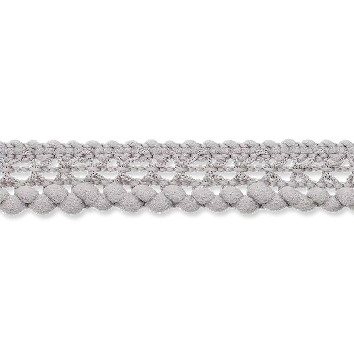 Galon pompon 12mm gris moyen au mètre Galon pompon 12mm gris moyen au mètre