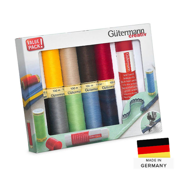 Kit 10 fils à coudre + stick de fixation Kit 10 fils à coudre + stick de fixation