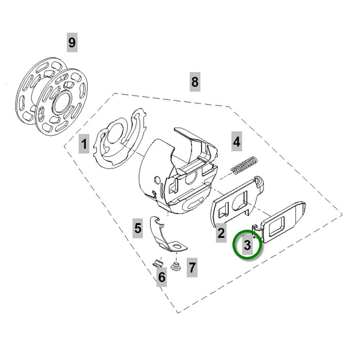 Loquet de logement canette supérieur Loquet de logement canette supérieur
