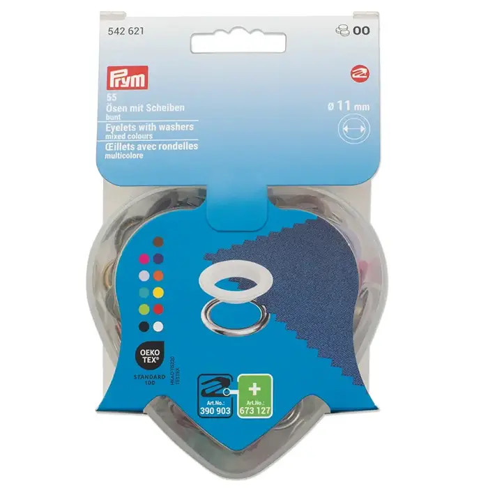 Oeillets et rondelles 11mm multicolore Prym Oeillets et rondelles 11mm multicolore Prym