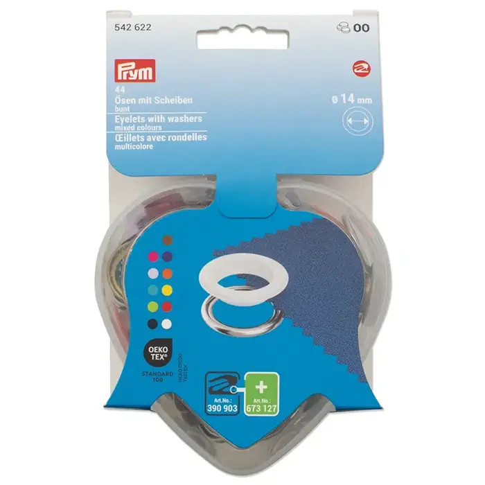Oeillets et rondelles 14mm multicolore Prym Oeillets et rondelles 14mm multicolore Prym