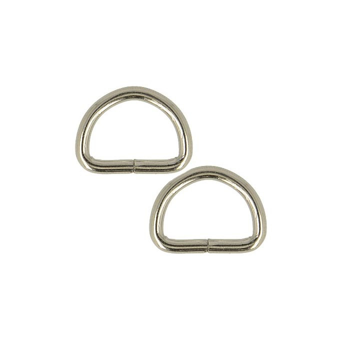 Passants (2) demi-ronds argenté 15mm Passants (2) demi-ronds argenté 15mm