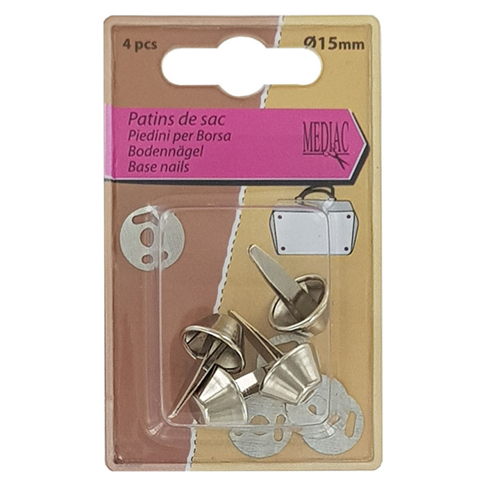 Patins pour sacs 15mm argentés Patins pour sacs 15mm argentés