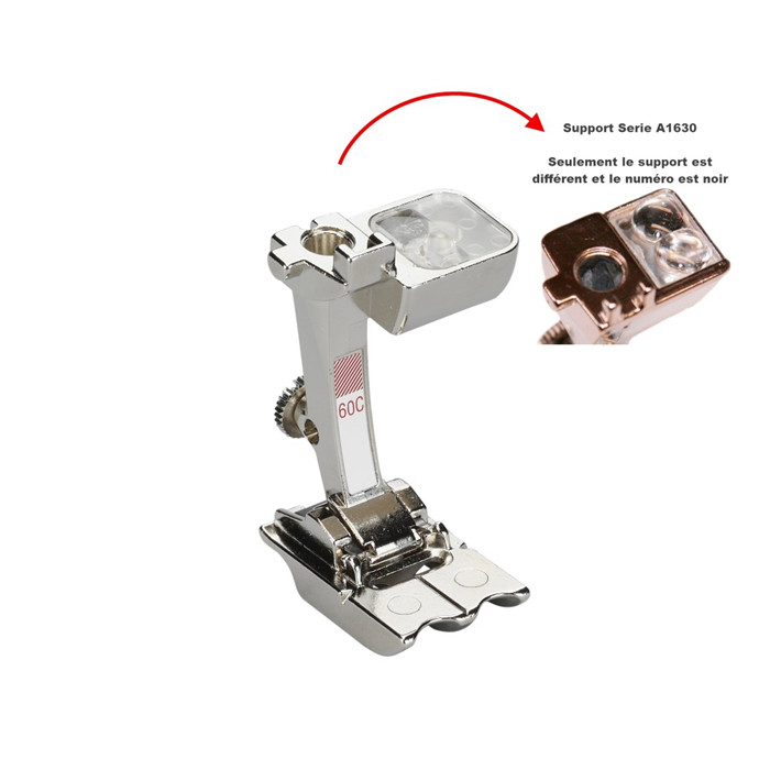 Pied 60C passepoil double (7-8mm), perles Pied 60C passepoil double (7-8mm), perles