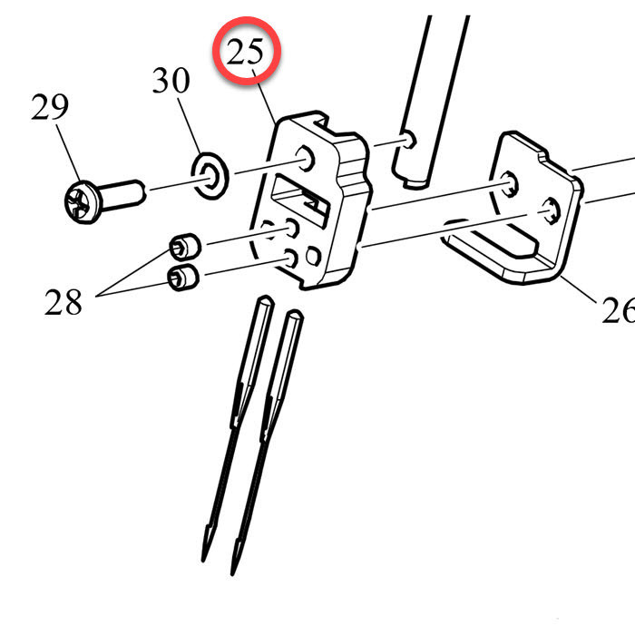 Pince aiguille pour surjeteuses Brother 2104D & 3034DWT Pince aiguille pour surjeteuses Brother 2104D & 3034DWT