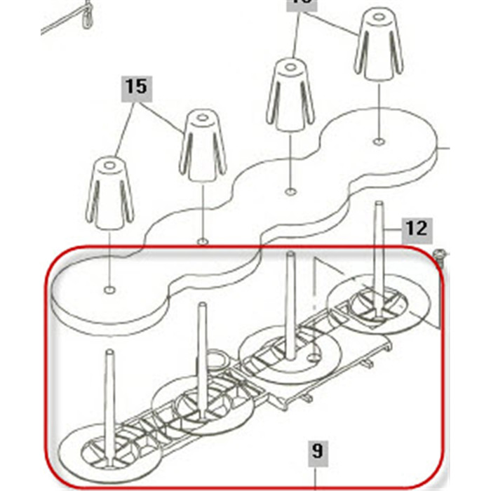 Porte bobine, cône multiple surjeteuse Porte bobine, cône multiple surjeteuse