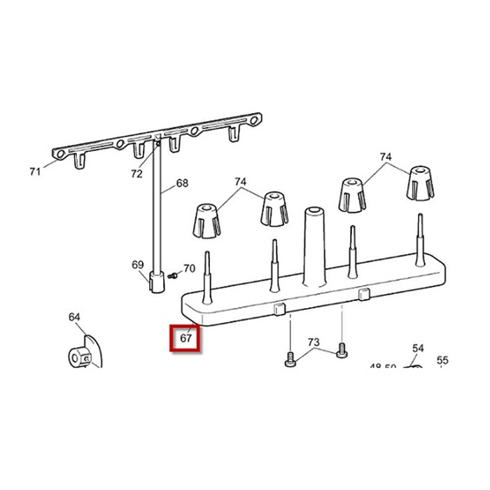 Porte bobine, cône multiple surjeteuse Porte bobine, cône multiple surjeteuse